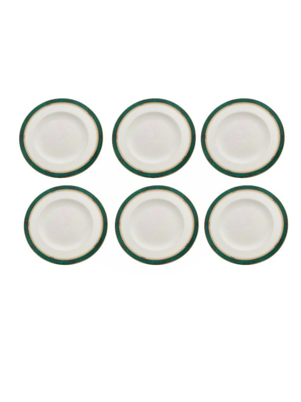 Dessert Plate Set of 6 Bread Dish Bone China Malachite Green Mikasa Japan